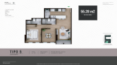 Plano del modelo Tipo 5 del proyecto FLAT BELISARIO en Lince