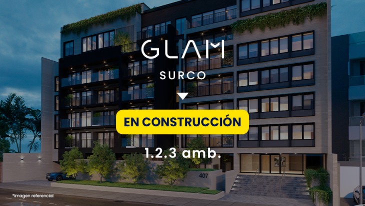 Fachada principal del proyecto GLAM en Santiago De Surco