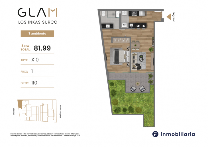 Plano del modelo TD-X10 del proyecto GLAM en Santiago De Surco
