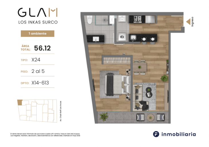 Plano del modelo TD-X24 del proyecto GLAM en Santiago De Surco