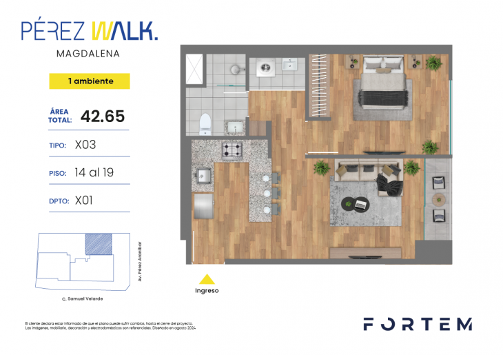 Plano del modelo TD-X03-2 del proyecto PEREZ WALK en Magdalena Del Mar