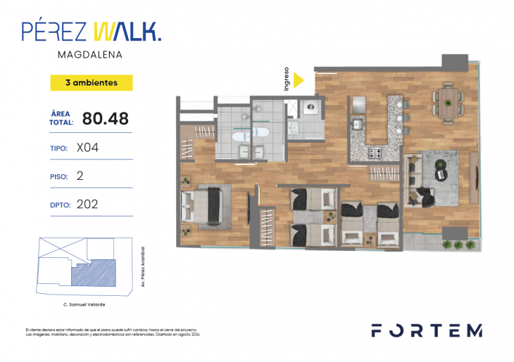 Plano del modelo TD-X04-202 del proyecto PEREZ WALK en Magdalena Del Mar