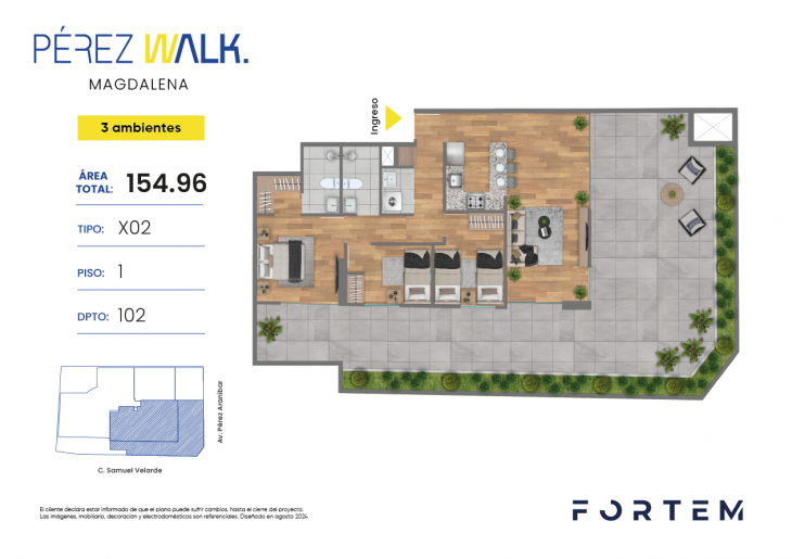 Plano del modelo TD-X02 del proyecto PEREZ WALK en Magdalena Del Mar