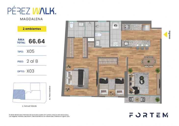 Plano del modelo TD-X05 del proyecto PEREZ WALK en Magdalena Del Mar