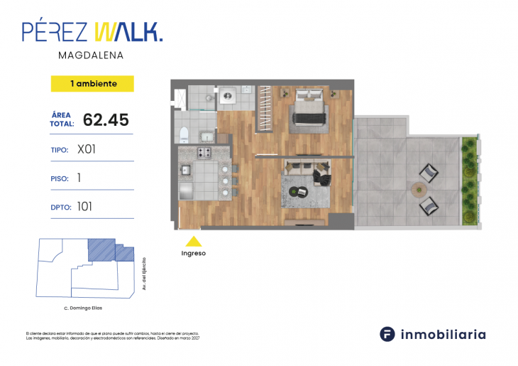 Plano del modelo TD-X01 del proyecto PEREZ WALK en Magdalena Del Mar