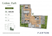 Plano del modelo TD-X01 del proyecto CEDROS PARK en Santiago De Surco
