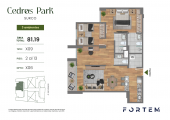 Plano del modelo TD-X09 del proyecto CEDROS PARK en Santiago De Surco