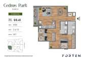 Plano del modelo TD-X10B del proyecto CEDROS PARK en Santiago De Surco