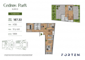 Plano del modelo TD-X13B del proyecto CEDROS PARK en Santiago De Surco