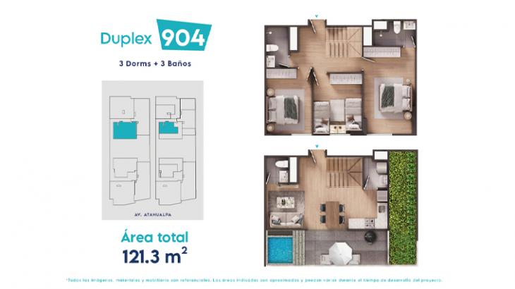Plano del modelo 904 del proyecto Atahualpa 448 en Miraflores