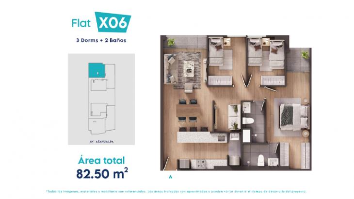 Plano del modelo 6 del proyecto Atahualpa 448 en Miraflores