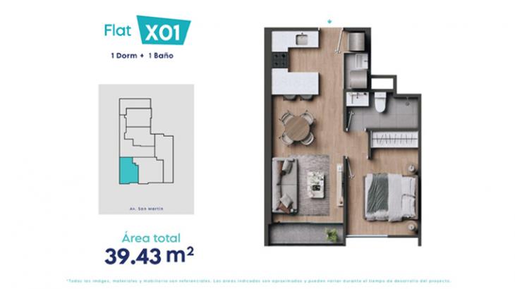Plano del modelo 1 del proyecto Preston en Barranco
