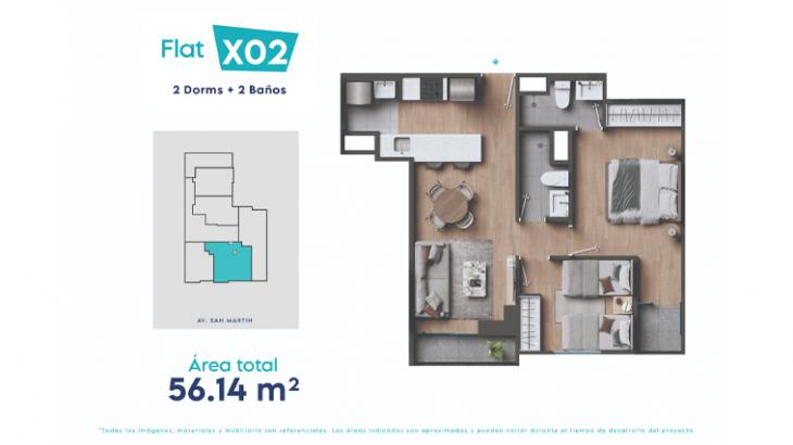 Plano del modelo 2 del proyecto Preston en Barranco