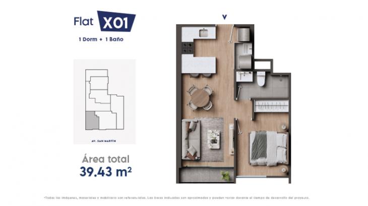 Plano del modelo 1 del proyecto Preston en Barranco