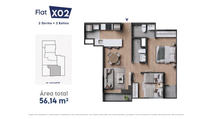 Plano del modelo 2 del proyecto Preston en Barranco