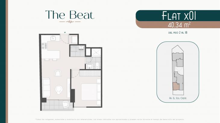 Plano del modelo 1 del proyecto The Beat en Barranco
