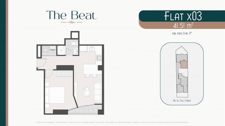 Plano del modelo 3 del proyecto The Beat en Barranco
