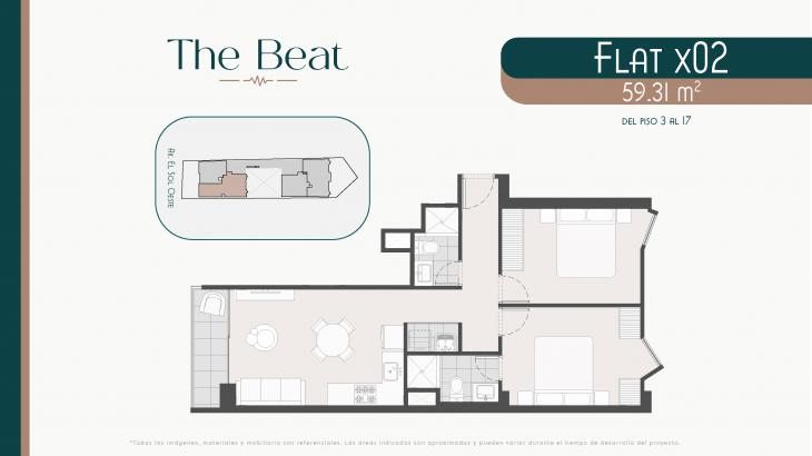 Plano del modelo 2 del proyecto The Beat en Barranco