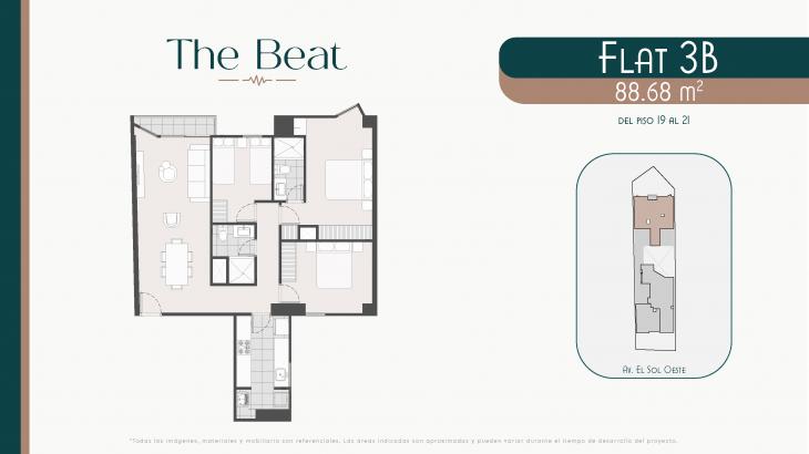 Plano del modelo 3B del proyecto The Beat en Barranco