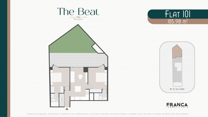 Plano del modelo 101 del proyecto The Beat en Barranco