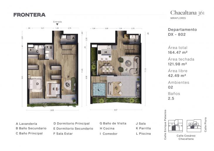 Plano del modelo 802 del proyecto Chacaltana 361 en Miraflores