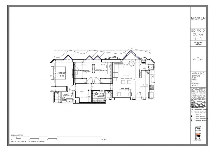 Plano del modelo X04-B del proyecto 28 de Julio 360 en Miraflores