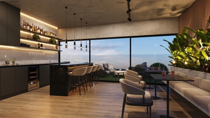 Fachada principal del proyecto Benavides 1361 en Miraflores