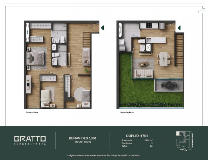 Plano del modelo X1701 del proyecto Benavides 1361 en Miraflores