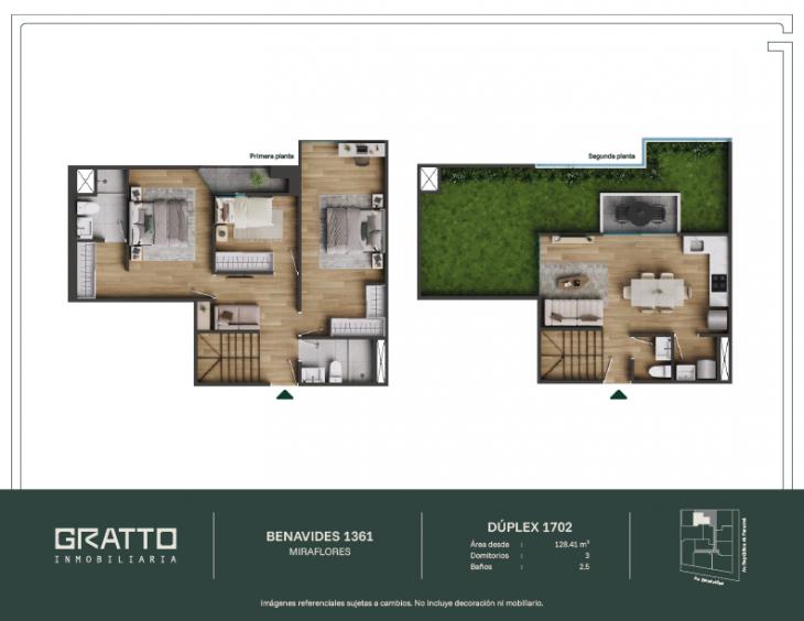 Plano del modelo X1702 del proyecto Benavides 1361 en Miraflores