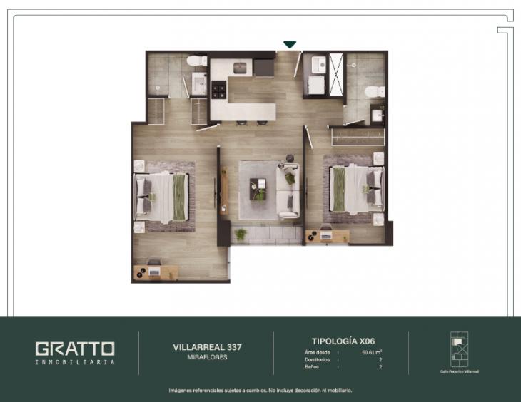 Plano del modelo X06 del proyecto Villarreal 337 en Miraflores