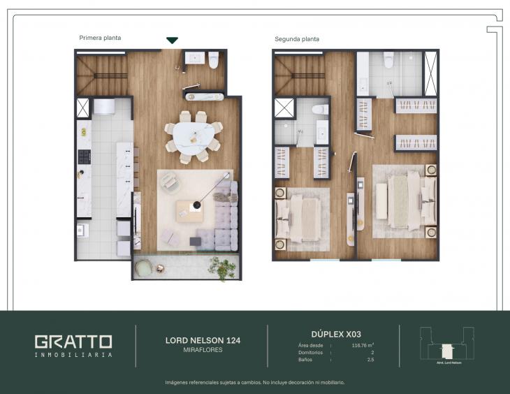 Plano del modelo X03 del proyecto Lord Nelson 124 en Miraflores