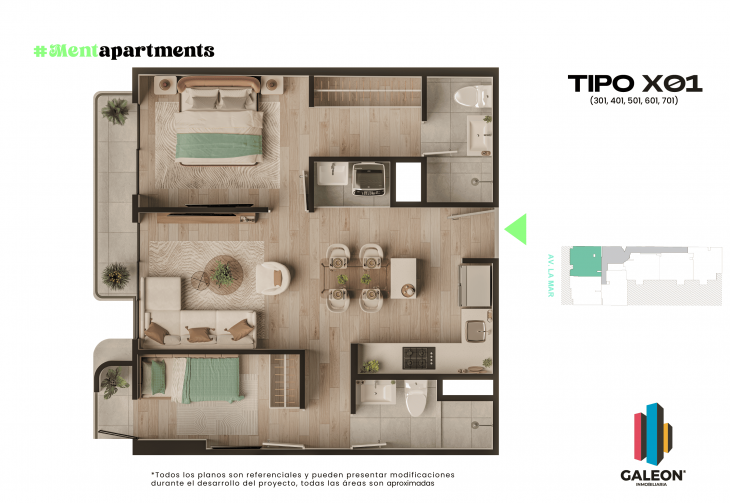 Plano del modelo X01 del proyecto Proyecto Menta en Miraflores