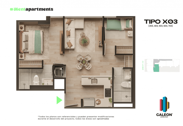 Plano del modelo X03 del proyecto Proyecto Menta en Miraflores