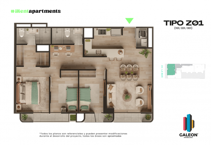 Plano del modelo Z01 del proyecto Proyecto Menta en Miraflores