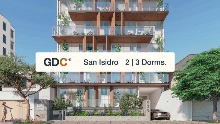 Fachada principal del proyecto Casa del Parque en San Isidro