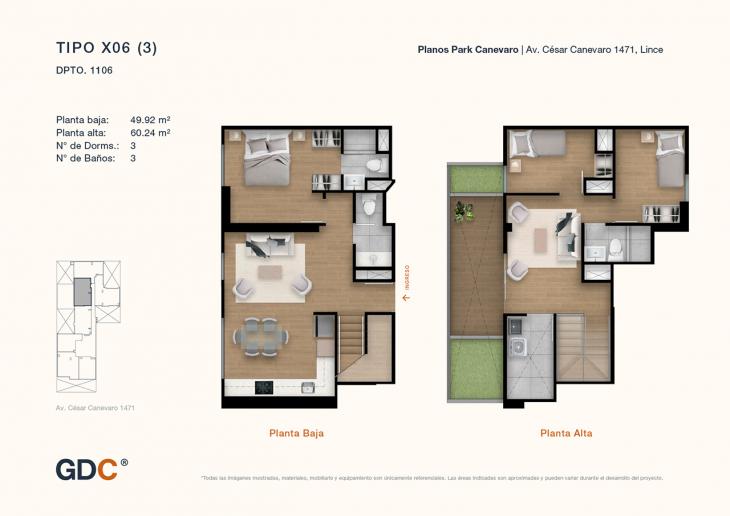 Plano del modelo X06 (3) del proyecto Park Canevaro en Lince