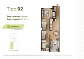 Plano del modelo Tipo 02 del proyecto Tulipanes 165 en Lince