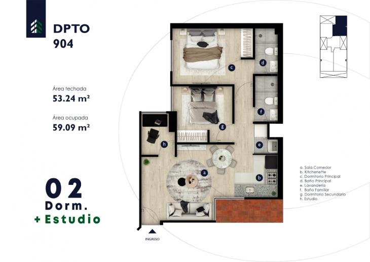 Plano del modelo TIPO 11 del proyecto CENTRIC en Surquillo