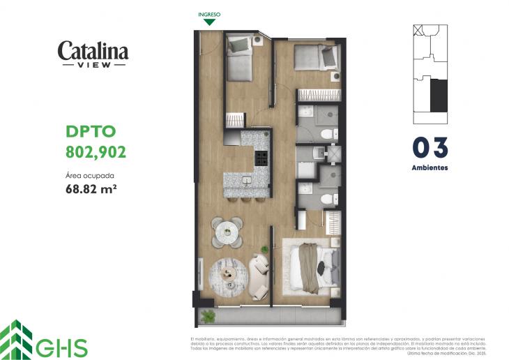 Plano del modelo 802-902 del proyecto Catalina View en La Victoria