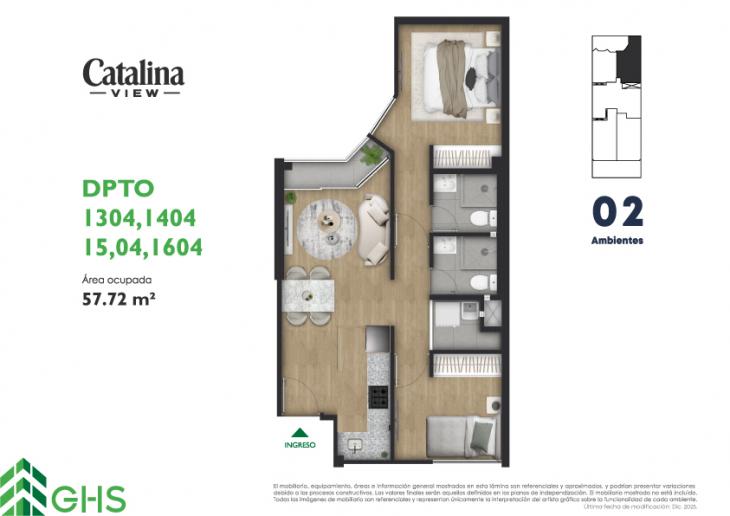 Plano del modelo 1304-1604 del proyecto Catalina View en La Victoria