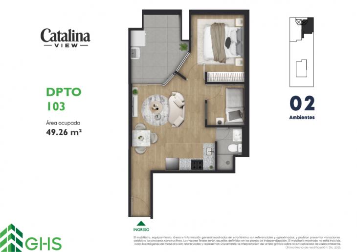 Plano del modelo 103 del proyecto Catalina View en La Victoria