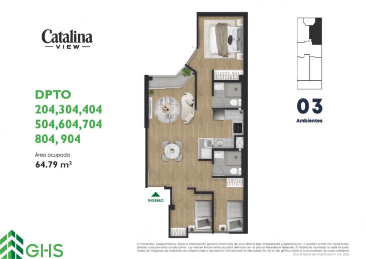 Plano del modelo 204-904 del proyecto Catalina View en La Victoria