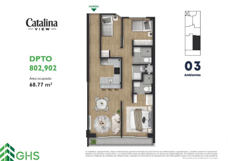 Plano del modelo 802-902 del proyecto Catalina View en La Victoria