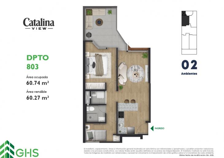 Plano del modelo 803 del proyecto Catalina View en La Victoria