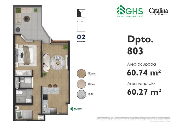 Plano del modelo 803 del proyecto Catalina View en La Victoria