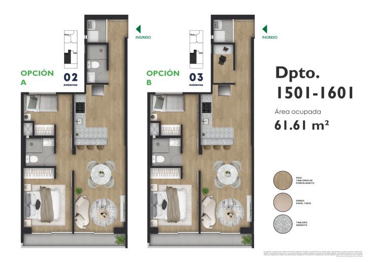 Plano del modelo 1501-1601 del proyecto Catalina View en La Victoria