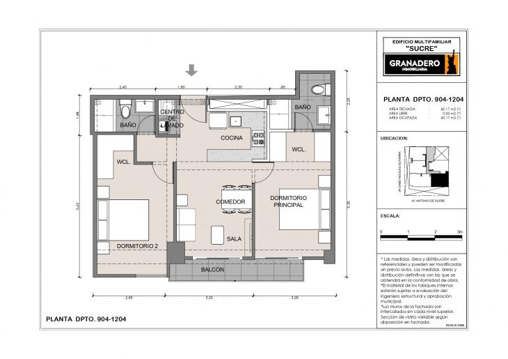 Plano del modelo X04-C del proyecto SUCRE 1005 en Pueblo Libre