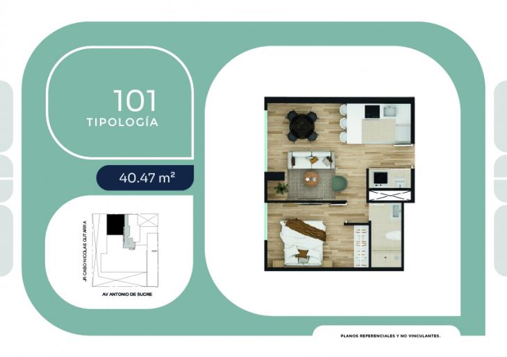 Plano del modelo 101 del proyecto SUCRE 1005 en Pueblo Libre