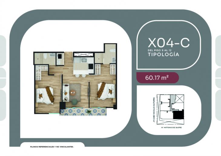 Plano del modelo X04-C del proyecto SUCRE 1005 en Pueblo Libre