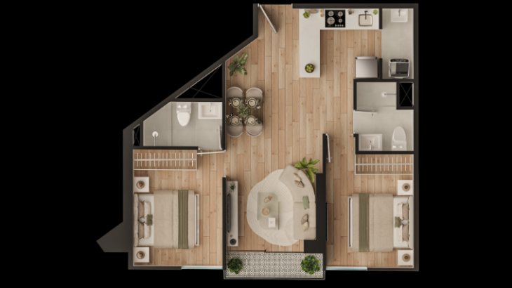 Plano del modelo X02 del proyecto ZEGARRA 920 en Jesus Maria